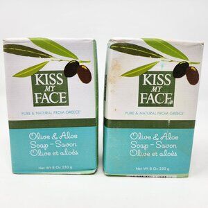Lot of 2 Sealed Kiss My Face Olive & Aloe Soap Bars Cruelty Free Vegan 8 oz each